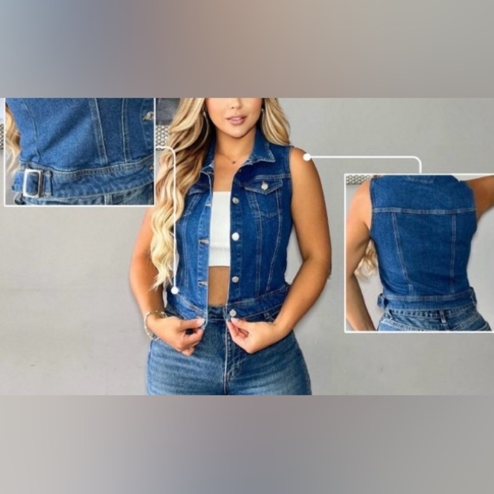 NWT 🇨🇴 Stylish Blue Denim Vest - STYLE Colombian Clothing - Size S